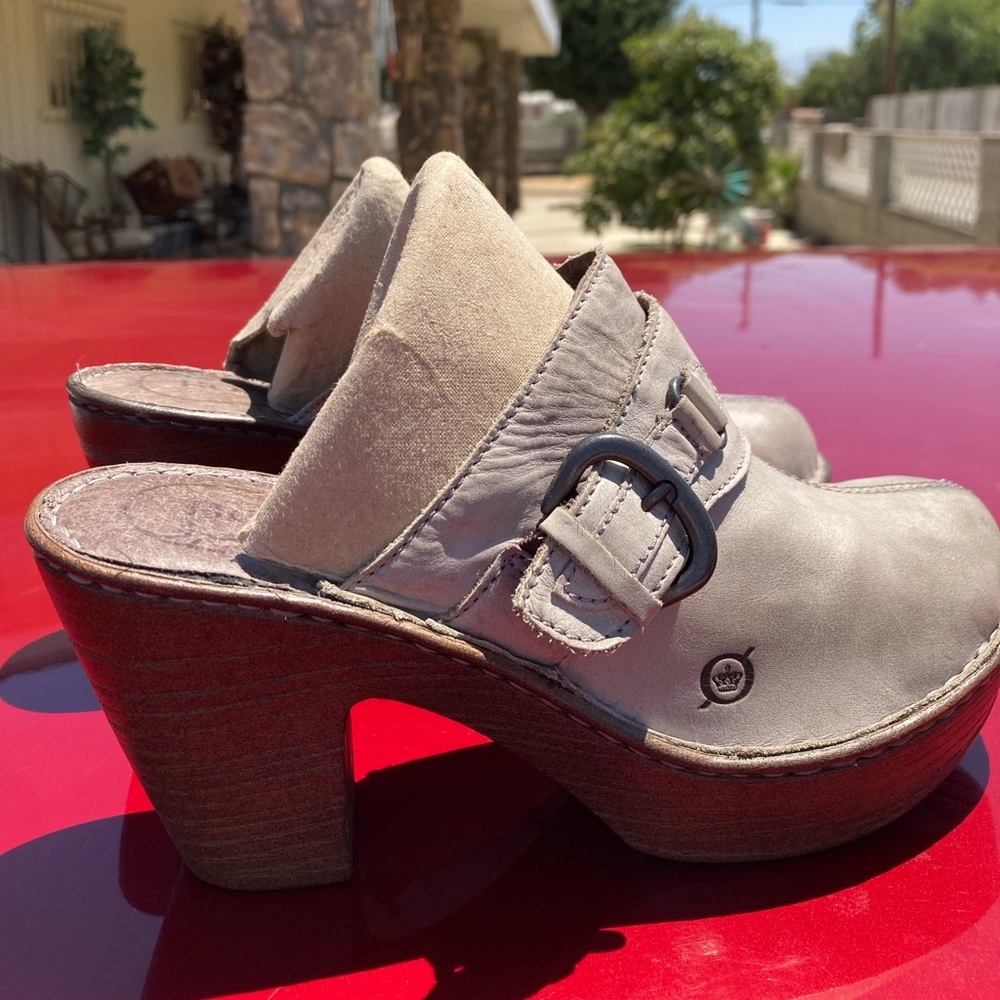 Born heeled clogs